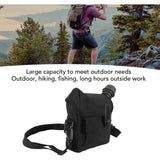 Outdoor Water Bottle Large Capacity Portable Flat Camping Water Bottle with Waist Bag for Outdoor Sports Hiking Black, 1.5 L In Australia - Darrahopens