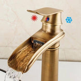 Waterfall Bathroom Faucet Single Handle Mixer Tap Hot and Cold for Bathroom Sink Washbasin, Low Model, Brushed Nickel In Australia - Darrahopens