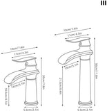 Waterfall Bathroom Faucet Single Handle Mixer Tap Hot and Cold, Tall Brushed Nickel