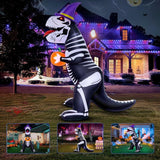 Halloween Inflatable Skeleton Dinosaur with Pumpkin Outdoor Decorations, 8FT In Australia - Darrahopens