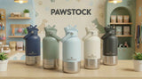 Pawstock 3-in-1 Insulated Dog Water Bottle with Dual Bowls – 1L Stainless Steel Travel Bottle-Aqua