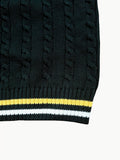 BX0009-DARK 100% Cotton Kids V-Neck Cable Knit Sweater Vest, Boys and Girls Knitwear, Dark Green, Size 130