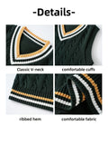 BX0009-DARK 100% Cotton Kids V-Neck Cable Knit Sweater Vest, Boys and Girls Knitwear, Dark Green, Size 170 In Australia - Darrahopens