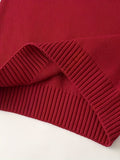 BX0011-DARK 100% Cotton Kids V-Neck Striped Sweater Vest, Boys and Girls Knitwear, Dark Red, Size 165
