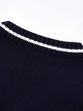 BX0013-LIGHT 100% Cotton Kids V-Neck Striped Sweater Vest, Boys and Girls Knitwear, Light Grey, Size 150