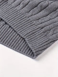 BX0038-DARK 100% Cotton Kids V-Neck Striped Sweater Vest, Boys and Girls Knitwear, Dark Grey, Size 110