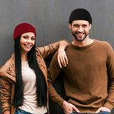 HTTWW 2-Pack Unisex Short Brim Knitted Beanie, Warm Winter Streetwear Hat In Australia - Darrahopens
