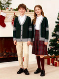 KS0034-DARK 100% Cotton Kids V-Neck Long sleeve Button Cardigan, Boys and Girls Knitwear, Dark Green, Size 110 In Australia - Darrahopens