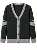 KS0034-DARK 100% Cotton Kids V-Neck Long sleeve Button Cardigan, Boys and Girls Knitwear, Dark Green, Size 110 In Australia - Darrahopens