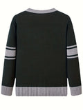 KS0034-DARK 100% Cotton Kids V-Neck Long sleeve Button Cardigan, Boys and Girls Knitwear, Dark Green, Size 130