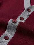 KS0034-WINE 100% Cotton Kids V-Neck Long sleeve Button Cardigan, Boys and Girls Knitwear, Wine Red, Size 170 In Australia - Darrahopens