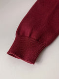 KS0036-WINE Soft Knit Blend Kids V-Neck Long sleeve Button Cardigan, Boys and Girls Knitwear, Wine Red, Size 130
