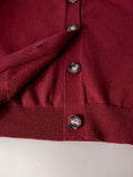 KS0036-WINE Soft Knit Blend Kids V-Neck Long sleeve Button Cardigan, Boys and Girls Knitwear, Wine Red, Size 160