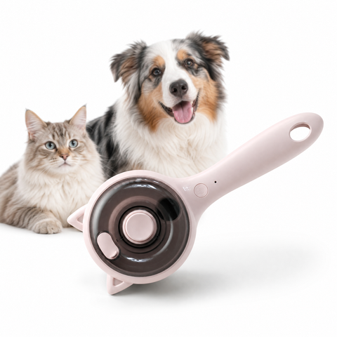 Pink Pet Spray Grooming Brush for Cats and Dogs, Rechargeable Self Cleaning Slicker Brush with Fine Mist, 30ml Water Tank, 500mAh Battery, One Click Fur Release, Type-C Charging