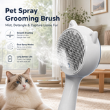 Pink Pet Spray Grooming Brush for Cats and Dogs, Rechargeable Self Cleaning Slicker Brush with Fine Mist, 30ml Water Tank, 500mAh Battery, One Click Fur Release, Type-C Charging