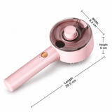 Pink USB Rechargeable Pet Spray Grooming Brush for Cats and Dogs, Self Cleaning Slicker Brush with Fine Mist, 140° Curved Stainless Steel Pins, One Click Hair Release, 300mAh Battery