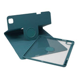 SENYOSON Dark Green iPad Case for 11th/10th Generation 11/10.9 Inch 2025/2022, Detachable Magnetic Rotating Stand Cover with Honeycomb Back Panel Cooling, Snug Fit Protective Case