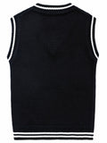 SW002-BL 100% Cotton Kids V-Neck Cable Knit Sweater Vest, Boys and Girls Knitwear, Bl, Size 110 In Australia - Darrahopens