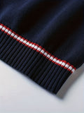 SW003-SG 100% Cotton Kids V-Neck Striped Sweater Vest, Boys and Girls School Uniform Knitwear, Sg, Size 120