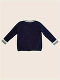 SW015 Cotton Rich Kids V-Neck Long sleeve Button Cardigan, Boys and Girls School Uniform Knitwear, Navy Blue, Size 120 In Australia - Darrahopens
