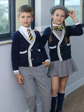 SW015 Cotton Rich Kids V-Neck Long sleeve Button Cardigan, Boys and Girls School Uniform Knitwear, Navy Blue, Size 120 In Australia - Darrahopens