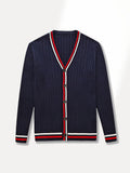 SW016-R 100% Cotton Kids V-Neck Long sleeve Button Cardigan, Boys and Girls School Uniform Knitwear, R, Size 110 In Australia - Darrahopens
