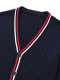 SW016-R 100% Cotton Kids V-Neck Long sleeve Button Cardigan, Boys and Girls School Uniform Knitwear, R, Size 110 In Australia - Darrahopens