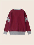 SW020 100% Cotton Kids V-Neck Long sleeve Button Cardigan, Boys and Girls School Uniform Knitwear, Scarlet, Size 110 In Australia - Darrahopens