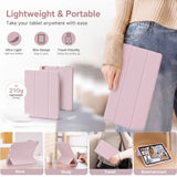 SENYOSON Pink Trifold Stand Case  Slim Lightweight Soft TPU Case for iPad 11th Generation (A16) 11 Inch 2025, Compatible with iPad 10th Generation 10.9 Inch 2022, with Pencil Holder, Trifold Stand, Auto Wake/Sleep