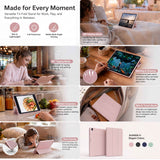 SENYOSON Pink Trifold Stand Case  Slim Lightweight Soft TPU Case for iPad 11th Generation (A16) 11 Inch 2025, Compatible with iPad 10th Generation 10.9 Inch 2022, with Pencil Holder, Trifold Stand, Auto Wake/Sleep
