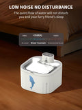 U7 Cat Water Fountain Waterer 3L/101oz, Wireless & USB Rechargeable Pet Water Fountain with 304 Stainless Steel Lid, Smart Infrared Motion Sensor Automatic Pet Water Dispenser, Ultra Quiet Pump, Detachable Easy Clean,  4 Filters Included