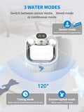 U7 Cat Water Fountain Waterer 3L/101oz, Wireless & USB Rechargeable Pet Water Fountain with 304 Stainless Steel Lid, Smart Infrared Motion Sensor Automatic Pet Water Dispenser, Ultra Quiet Pump, Detachable Easy Clean