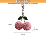 Darrahopens Auto Accessories > Auto Accessories Others > Automotive Decor Bling Cherry Car Rear View Mirror Charm, Sparkly Rhinestones Automotive Decoration Pendant, Cute Vehicle Interior Hanging Ornament, Lucky Present for Women, Girl (Pink)