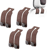 Car Purse Hook Purse Hook for Car Seats Headrest Car Seat Hooks,Heavy Duty Vehicle Organizer for Handbags, Groceries, Purses, Keep Car Tidy (Brown, 4 Pack)
