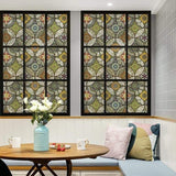 Stained Glass Effect Decorative Window Film, Static‑Free Self‑Adhesive Frosted Privacy Window Protective Film, 60cm x 200cm