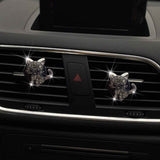 Bling Rhinestone Car Air Vent Clip,Dashboard Outlet Clip,Car Air Freshener Vent Clips,Car Air Conditioning Outlet Clip Decorative,Bling Car Accessories Car Interior Decoration Charm,Cute Car Decor (Cute kitten-BK)