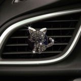 Bling Rhinestone Car Air Vent Clip,Dashboard Outlet Clip,Car Air Freshener Vent Clips,Car Air Conditioning Outlet Clip Decorative,Bling Car Accessories Car Interior Decoration Charm,Cute Car Decor (Cute kitten-BK)