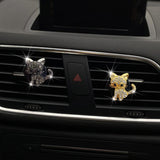 Bling Rhinestone Car Air Vent Clip,Dashboard Outlet Clip,Car Air Freshener Vent Clips,Car Air Conditioning Outlet Clip Decorative,Bling Car Accessories Car Interior Decoration Charm,Cute Car Decor (Cute kitten-BK)