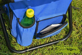 Insulated Cooler Backpack Chair, Folding Stool for Picnic & BBQ Outdoor Camping, Blue