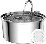 Cat Water Fountain, 3.2L Stainless Steel Pet Water Fountain with Filters, Quiet Automatic Cat Water Dispenser Water Bowl, Includes 4 Replacement Filters for Cats & Dogs In Australia - Darrahopens