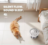 Cat Water Fountain, 3.2L Stainless Steel Pet Water Fountain with Filters, Quiet Automatic Cat Water Dispenser Water Bowl, Includes 4 Replacement Filters for Cats & Dogs