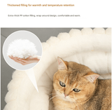 Coffee‑Coloured Plush Round Pet Bed with Removable Cushion, Size M, Thick Warm Dog & Cat Nest, Cosy Soft Sleeping Space for Small to Medium‑Sized Pets
