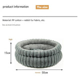 Coffee‑Coloured Plush Round Pet Bed with Removable Cushion, Size M, Thick Warm Dog & Cat Nest, Cosy Soft Sleeping Space for Small to Medium‑Sized Pets