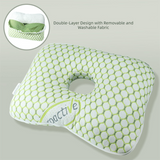 Green Ergonomic Ear Pillow with Hole for Side Sleepers, Ear Pain Relief Cushion, Washable Cover for Piercing & CNH In Australia - Darrahopens