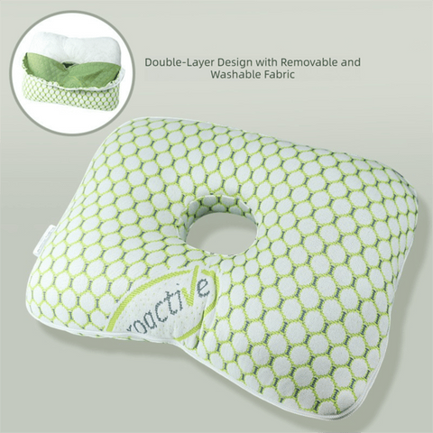 Green Ergonomic Ear Pillow with Hole for Side Sleepers, Ear Pain Relief Cushion, Washable Cover for Piercing & CNH In Australia - Darrahopens