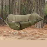 Military‑Green Outdoor Camping Hammock with Mosquito Net, Anti‑Tipping Nylon Fabric, Quick Setup Hammock for Single & Double Person In Australia - Darrahopens