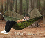 Military‑Green Outdoor Camping Hammock with Mosquito Net, Anti‑Tipping Nylon Fabric, Quick Setup Hammock for Single & Double Person In Australia - Darrahopens