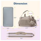 Black Large Quilted Diaper Bag Tote, Multi‑Functional Travel Baby Bag with Changing Mat & Pacifier Pouch, Stylish Maternity Hospital Bag for Labour & Delivery