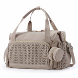 Brown Large Quilted Diaper Bag Tote, Multi‑Functional Travel Baby Bag with Changing Mat & Pacifier Pouch, Stylish Maternity Hospital Bag for Labour & Delivery In Australia - Darrahopens