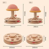 Large Pink Interactive Cat Scratching Post with Ball Track, Fun Mushroom‑Shaped Cat Toy for Playing, Scratching & Entertainment